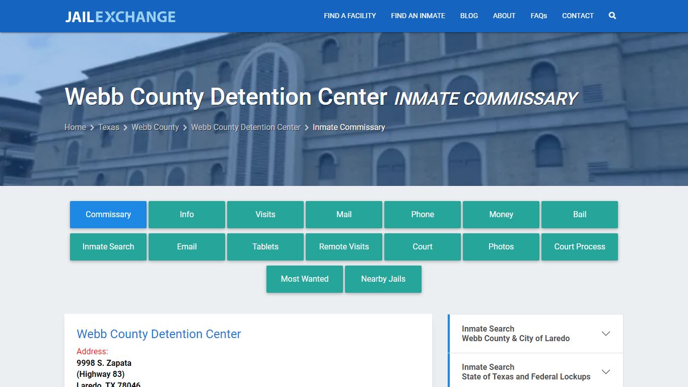 Webb County Detention Center Inmate Commissary - Jail Exchange